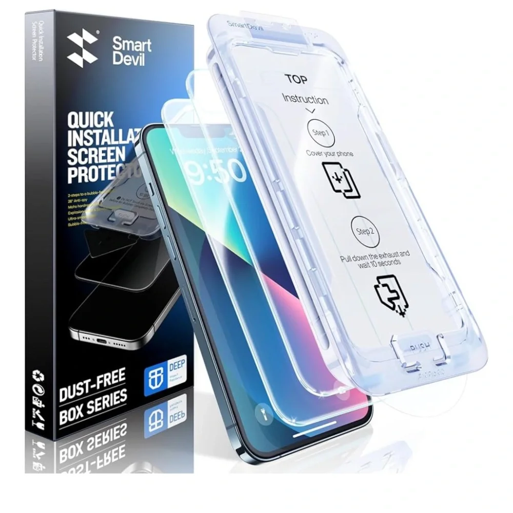 SMARTDEVIL Screen Protector for iPhone 13 mini/ Tempered Glass HD Clear Film nwt